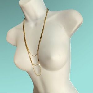 1928 Jewelry Co Gold Tone Triple Strand Chain Necklace